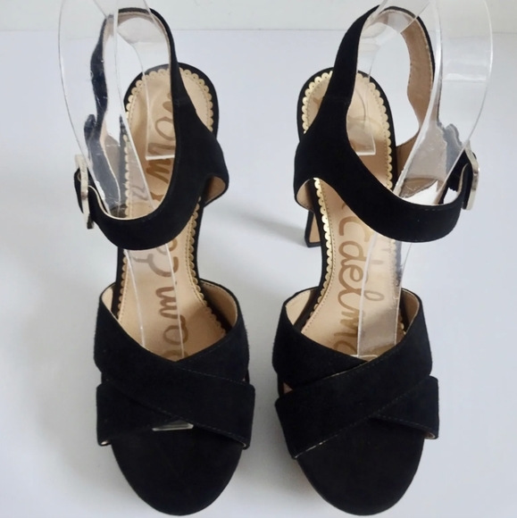 Sam Edelman Willa Y2K black leather very high heel sandals shoes buckle UK 7/7.5 - Picture 6 of 12